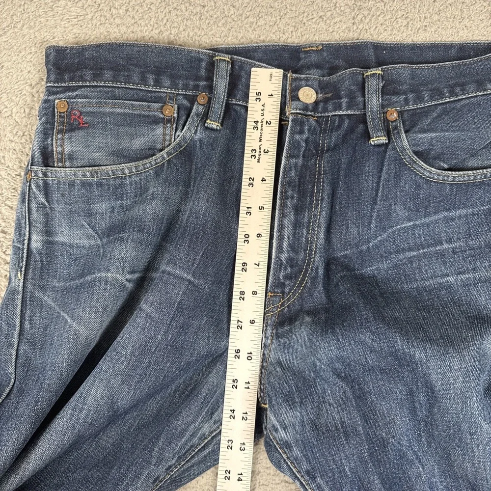 Polo Ralph Lauren Jeans Mens 35 x 32 Blue 100% Cotton Classic 867 Straight Leg